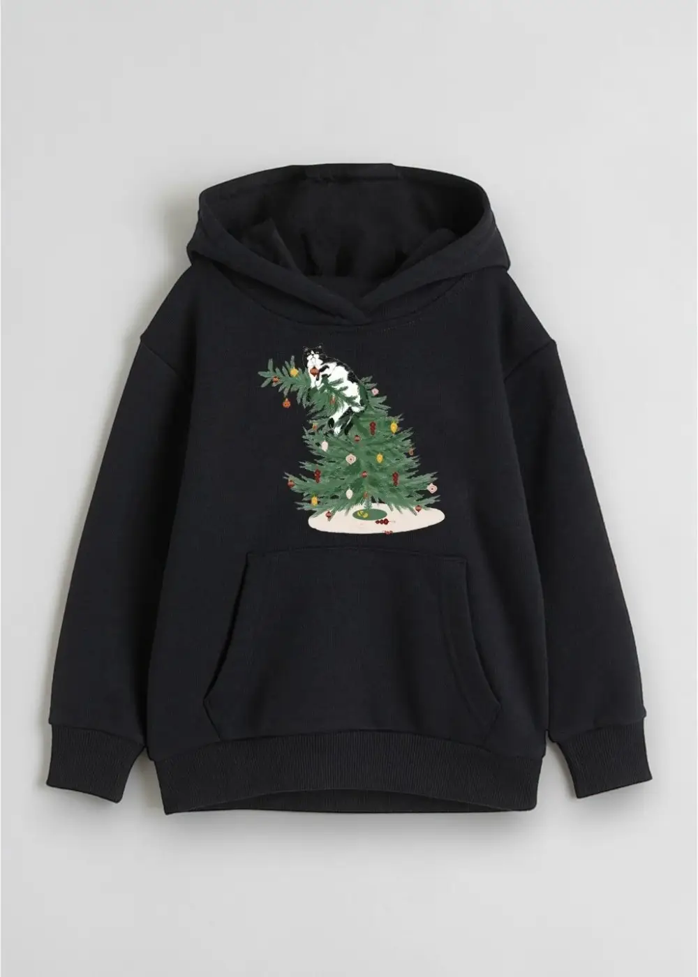 Худі дитячий Кіт на ялинці 1 Худі дитячий Кіт на ялинці - Зображення 1